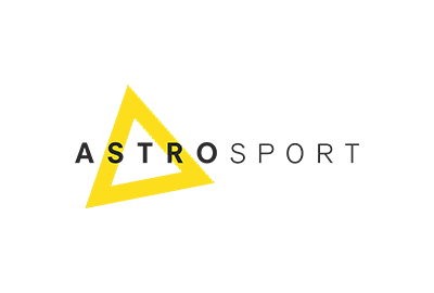 Astro Sport Logo mit gelbem Dreieck als Bildzeichen