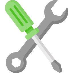 Icon mit Schraubenzieher und Schraubenschlüssel