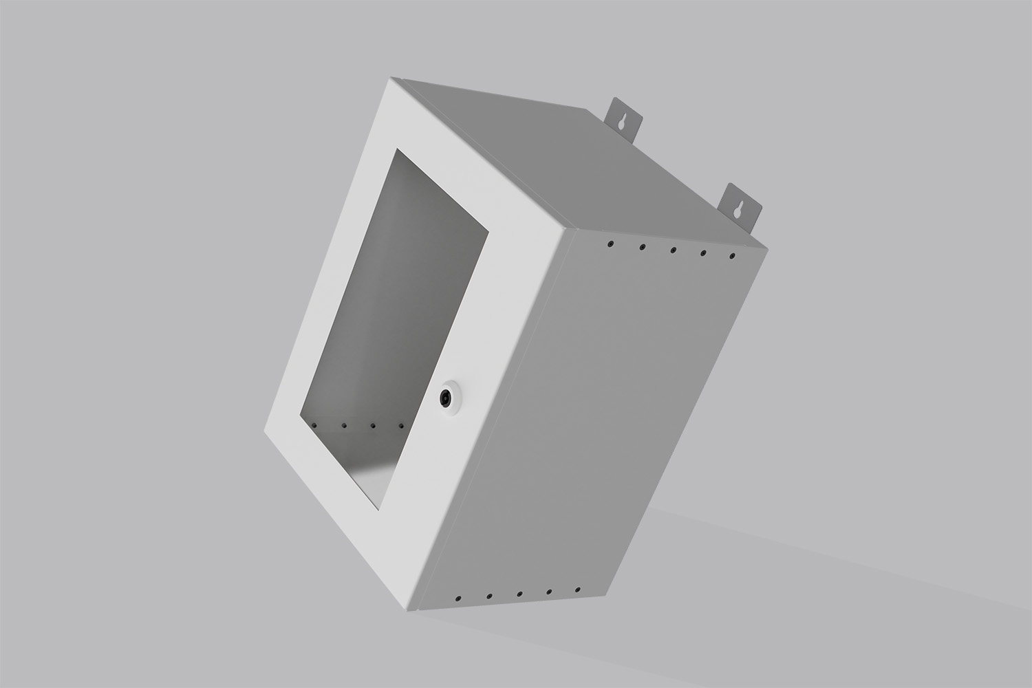 Kleiner Schaltschrank aus Metall mit Sichtfen